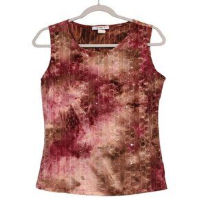 Vintage 90s Blouse Petite Large Tie Dye Embroidered Sequin Fairy Whimsical Boho